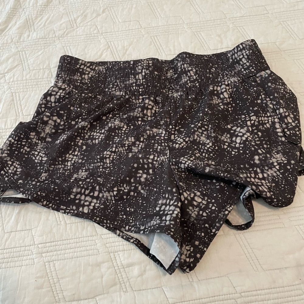 RBX Black and White Patterned Athletic Shorts